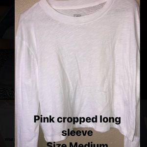 Pink long sleeve Crop top size medium